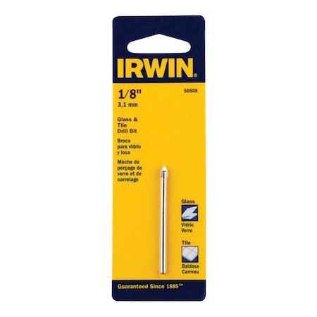 Irwin Irwin 1/8 in. X 2.25 in. L Carbide Tipped Glass/Tile Drill Bit Straight Shank 1 pk 50508